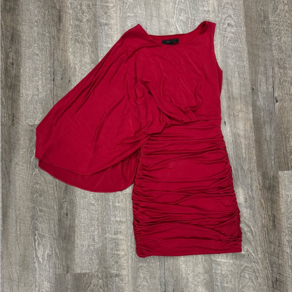 Sexy BCBGMaxAzaria Red Asymetrical BodyCon Dress Sz S - Picture 3 of 12